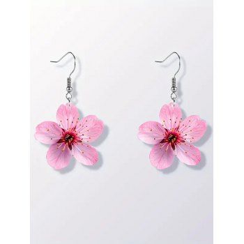 Acrylic Vivid Floral Shaped Drop Earrings Trendy Earrings