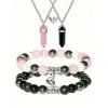 Ensemble de Bracelet Cœur Magnétique Perlé avec Pierre 4 Pièces - multicolor B 