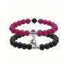 Ensemble de Bracelet Cœur Magnétique Perlé avec Pierre 4 Pièces - multicolor A 