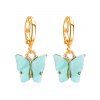 Boucles D'Oreilles Oreilles Oreilles Tendances en Forme de Papillon Acrylique avec Pince en Strass - Vert clair 