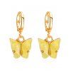 Boucles D'Oreilles Oreilles Oreilles Tendances en Forme de Papillon Acrylique avec Pince en Strass - Jaune 