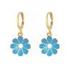 Boucles D'Oreilles Pendantes en Alliage Motif Marguerite et Fleur Style Simple - Bleu 