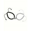 Ensemble de Bracelet Collier Lune Cœur Perlé Magnétique 4 Pièces - multicolor A 