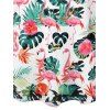 Mini Robe Ligne A Motif de Feuille et de Flamant à Bretelle Fine - multicolor S | US 4
