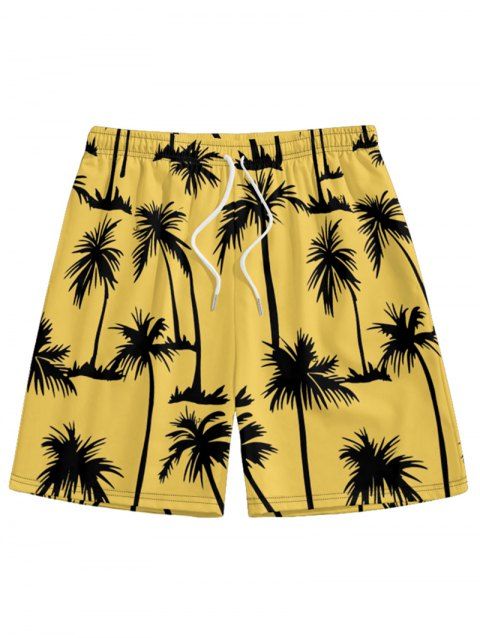 Short de Plage de Vacances Imprimé Palmier pour Homme