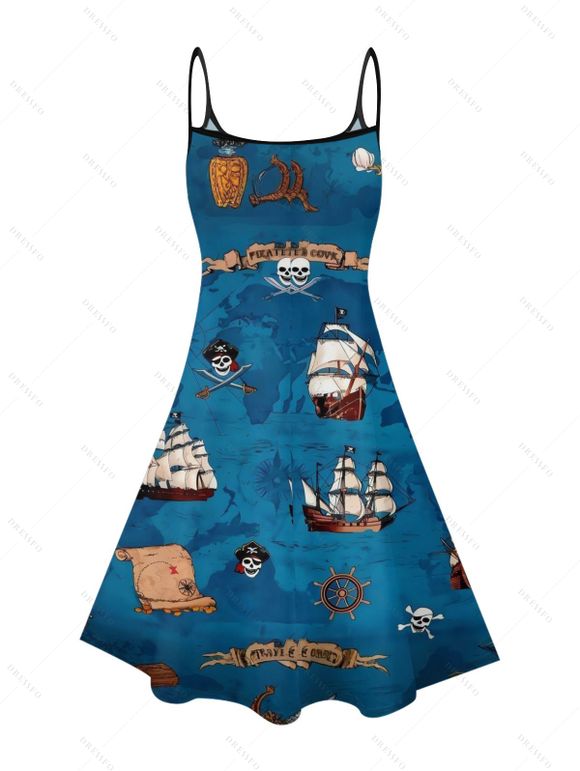 Robe Mini Solide sans Manches à Col en V Profond pour Vacances Tricotées à la Plage - Bleu profond XXXXL | US 18