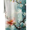 Chemise de Vacances Décontractée Boutonnée Motif de Feuille Tropicale à Manches Courtes - multicolor S
