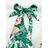 Ensembles de Bikini Triangle Tropical Imprimé Transparent à Epaule Nouée 3 Pièces - Vert profond XL