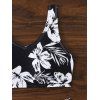 Maillot de Bain Tankini Matelassé Motif de Fleur en Blocs de Couleurs et Slip de Plage Deux Pièces - Blanc XL