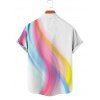Chemise de Vacances Décontractée en Couleur D'Arc-en-ciel Boutonnée à Manches Courtes - Blanc XL