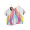 Chemise de Vacances Décontractée en Couleur D'Arc-en-ciel Boutonnée à Manches Courtes - Blanc XL