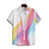 Chemise de Vacances Décontractée en Couleur D'Arc-en-ciel Boutonnée à Manches Courtes - Blanc XL