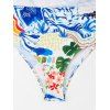 Maillot de Bain Léopard Feuille de Banane et Haut à Bretelle Fine Deux Pièces - Blanc S | US 4