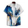 Chemise Décontractée Style Abstrait Boutonnée à Manches Courtes pour Homme - Bleu 5XL