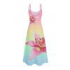 Robe Longue Ligne A Ombrée Motif de Fleur avec Poche à Bretelle Fine - multicolor L | US 8-10