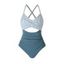 Maillot de Bain de Plage à Bretelle Réglable Croisé Motif de Rayure et de Nœud Papillon Une-Pièce - Noir XL | US 10