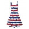 Mini Robe Ligne A Rayée Motif D'Ancre à Bretelle Fine - Bleu profond XXXXXL | US 20