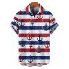 Chemise de Vacances Décontractée Motif de Rayure Zébrée à Manches Courtes - multicolor 5XL