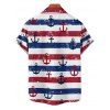 Chemise de Vacances Décontractée Motif de Rayure Zébrée à Manches Courtes - multicolor 5XL