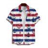 Chemise de Vacances Décontractée Motif de Rayure Zébrée à Manches Courtes - multicolor 5XL