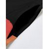 Robe de Plage Longue Ligne A Motif Tropical à Bretelle Fine avec Poche - Noir XXL | US 14