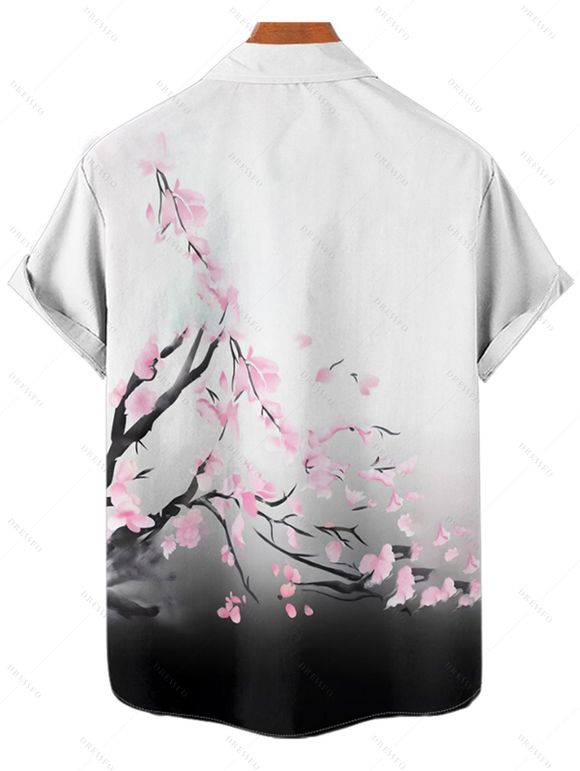 Robe Trapèze Longue Imprimée Florale à Col en Coeur et Ceinture - Blanc S | US 4