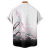 Chemise Décontractée Boutonnée Fleur et Gentilhomme Imprimés à Manches Courtes - Blanc XL