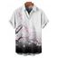 Chemise Décontractée Boutonnée Fleur et Gentilhomme Imprimés à Manches Courtes - Blanc XL