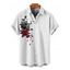 Chemise Décontractée Rose Crâne et Gentilhomme Imprimés à Manches Courtes - Blanc 2XL