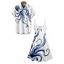 Robe Trapèze à Col en V à Taille Haute et à Bretelles Spaghetti avec Imprimé Pieuvre - Blanc S | US 4
