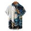 Chemise Décontractée Boutonnée Abstraite Imprimée à Manches Courtes pour Homme - Bleu profond 5XL
