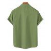 Chemise Décontractée de Vacances Motif de Rose Boutonnée à Manches Roulées pour Homme - Vert clair 4XL