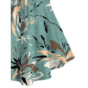 Flower Printed Ruffle Off The Shoulder Bowknot Vacation Tee Ruched Flutter Hem Short Sleeve Casual Top