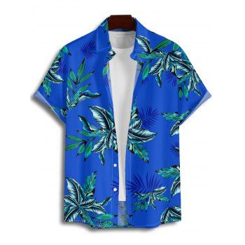 Hawaii Couple Outfit Solid Color Cinched Swim Top Tropical Plant Leaf Pattern Bowknot Boyshorts Tankini Set and Roll Up Sleeve Shirt Vacation Outfit