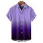 Men's Ombre Casual Shirt Button Up Roll Up Sleeve Turn Down Collar Shirt - LIGHT PINK M