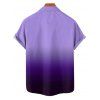 Chemise Décontractée Boutonnée Ombrée Manches Roulées à Col Relevé - Pourpre L