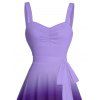 Mini Robe Décontractée Ombrée Ligne A à Taille Empire à Volants - Pourpre L | US 8-10