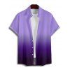 Casual Couple Outfit Ombre Ruched Bust Belt Sweetheart Neck A Line Mini Dress and Roll Up Sleeve Shirt Matching Outfit - Pourpre S | US 4