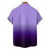 Casual Couple Outfit Ombre Ruched Bust Belt Sweetheart Neck A Line Mini Dress and Roll Up Sleeve Shirt Matching Outfit - Pourpre S | US 4