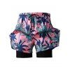Short de plage à cordon de serrage pour homme, motif cocotier, taille élastique double épaisseur - Rose clair XXXL | US 14