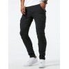 Jean skinny à poches latérales et fermeture éclair pour homme, pantalon cargo long - Noir XXL | US 12