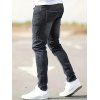 Jean skinny à fermeture éclair rayée pour homme, jean à poches déchirées - Noir XXL | US 12