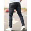 Jean skinny à fermeture éclair rayée pour homme, jean à poches déchirées - Noir XXL | US 12