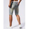 Jean droit déchiré à poches et fermeture éclair pour homme - Bleu gris XXL | US 12