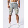 Jean droit déchiré à poches et fermeture éclair pour homme - Bleu gris XXL | US 12