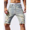 Jean droit déchiré à poches et fermeture éclair pour homme - Bleu gris XXL | US 12