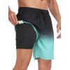 Short de plage ombré pour homme avec cordon de serrage et poche intérieure, taille élastique - Vert XXXL | US 14