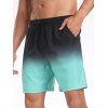 Short de plage ombré pour homme avec cordon de serrage et poche intérieure, taille élastique - Vert XXXL | US 14