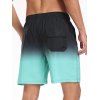 Short de plage ombré pour homme avec cordon de serrage et poche intérieure, taille élastique - Vert XXXL | US 14