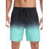 Short de plage ombré pour homme avec cordon de serrage et poche intérieure, taille élastique - Vert XXXL | US 14